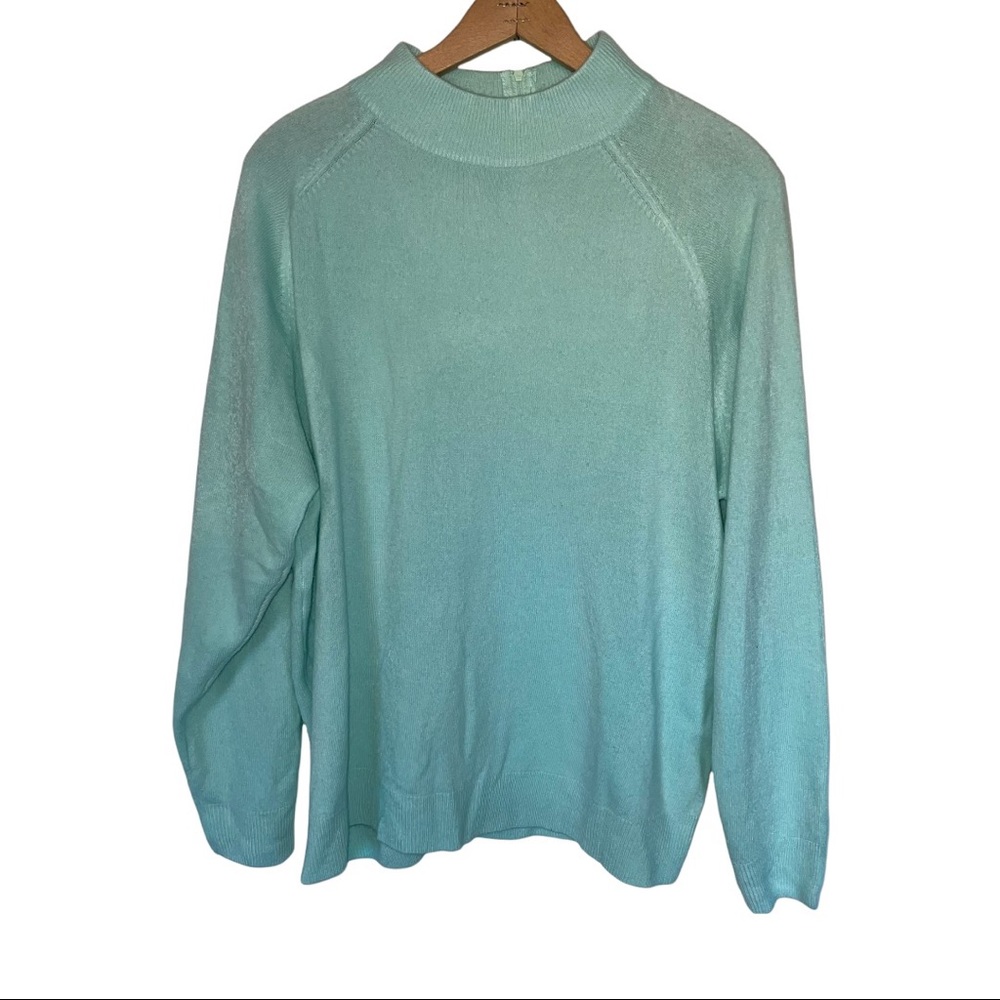 Nouveaux Teal Mock Neck Sweater 3X